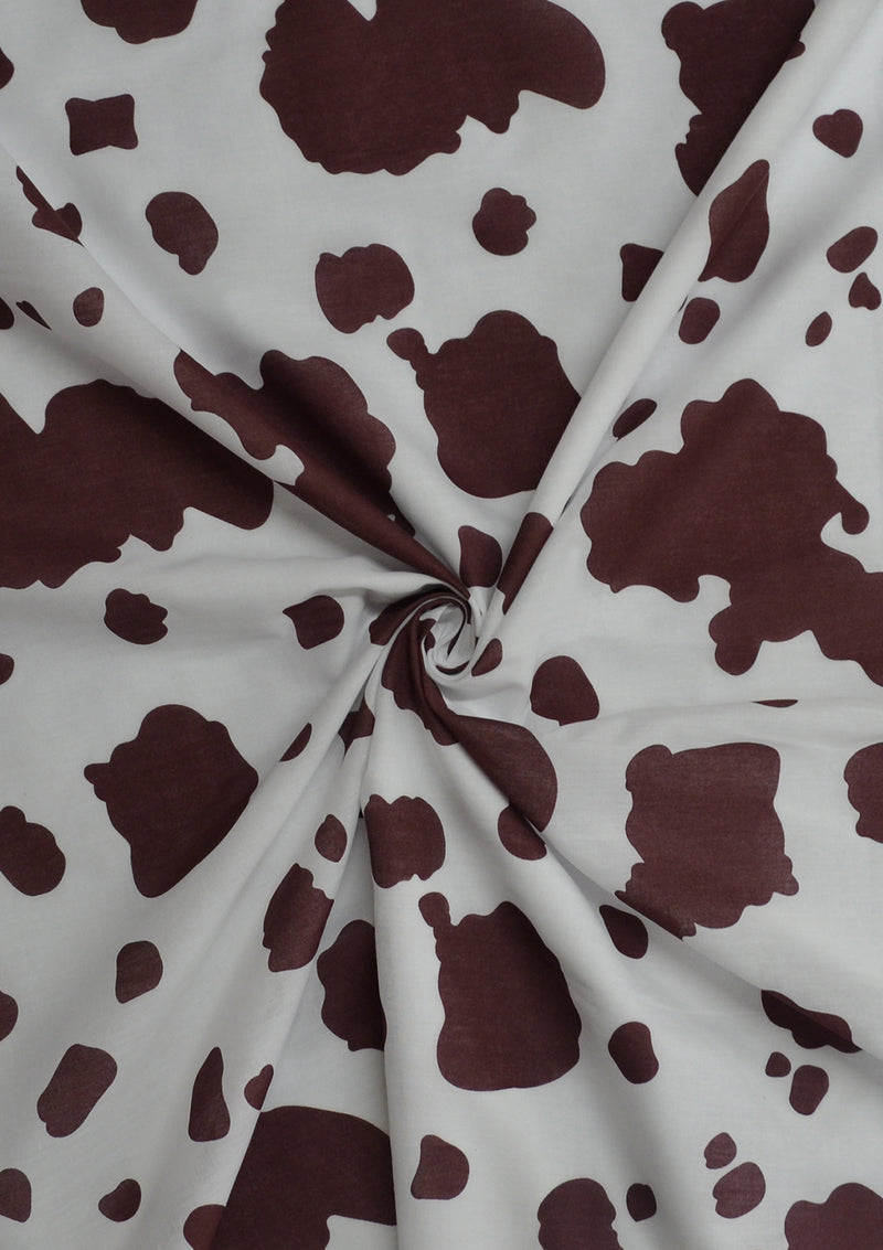 100% 45" Polycotton Cow Animal Skin Printed Fabric + Face Masks D