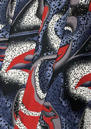 Red Abstract Animal Print Jersey Fabric Designer Soft Touch 60" Width SS19 Fashion Dressing Stretch Material D