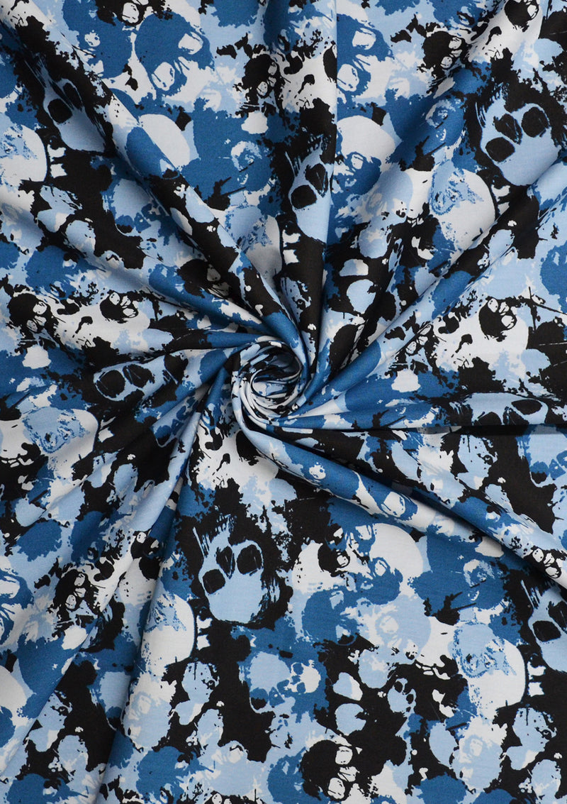 100% 45" Craft Cotton Poplin Camo Skulls Army Printed Fabric Face Mask D