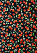 Strawberries Cotton Print Fabric ROSE & HUBBLE Branded 100% Craft Poplin 45" Wide Crafts Dressing Material D