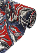 Red Abstract Animal Print Jersey Fabric Designer Soft Touch 60" Width SS19 Fashion Dressing Stretch Material D