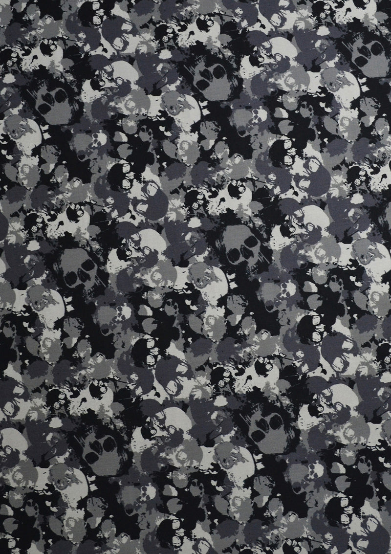100% 45" Craft Cotton Poplin Camo Skulls Army Printed Fabric Face Mask D
