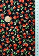 Strawberries Cotton Print Fabric ROSE & HUBBLE Branded 100% Craft Poplin 45" Wide Crafts Dressing Material D