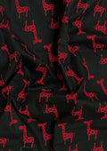 Giraffe Cotton Print Fabric 100% Craft Poplin 45" Wide Gerry Giraffe Novelty Kids Crafts Dressing Material  D#111 - Black