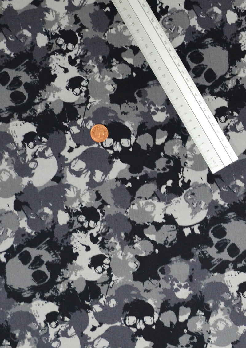 100% 45" Craft Cotton Poplin Camo Skulls Army Printed Fabric Face Mask D