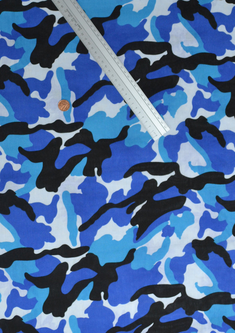 100% 45" Printed Polycotton Camo Print Fabric Craft/dress/facemask Use D