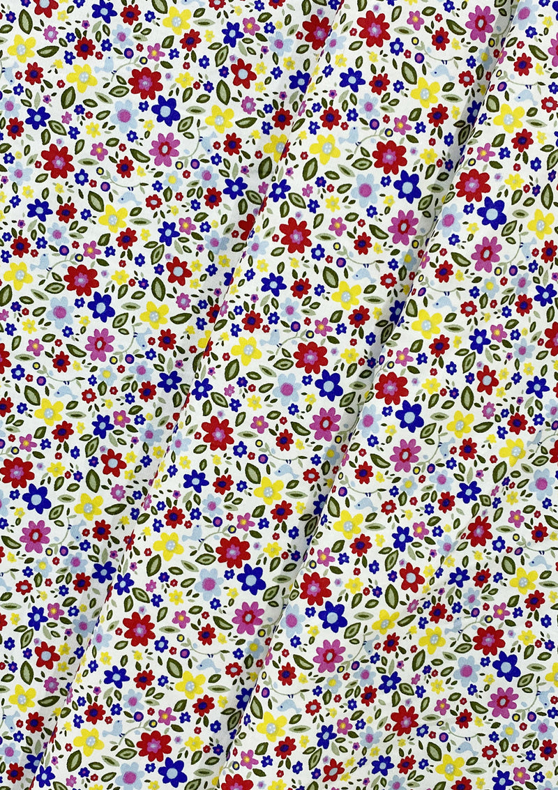 Floral Burst Cotton Print Fabric 100% Poplin 45" Width ROSE & HUBBLE Branded Oeko-Tex Crafting D