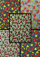 CHERRIES + DOTS 100% 45"CRAFT COTTON POPLIN PRINT D