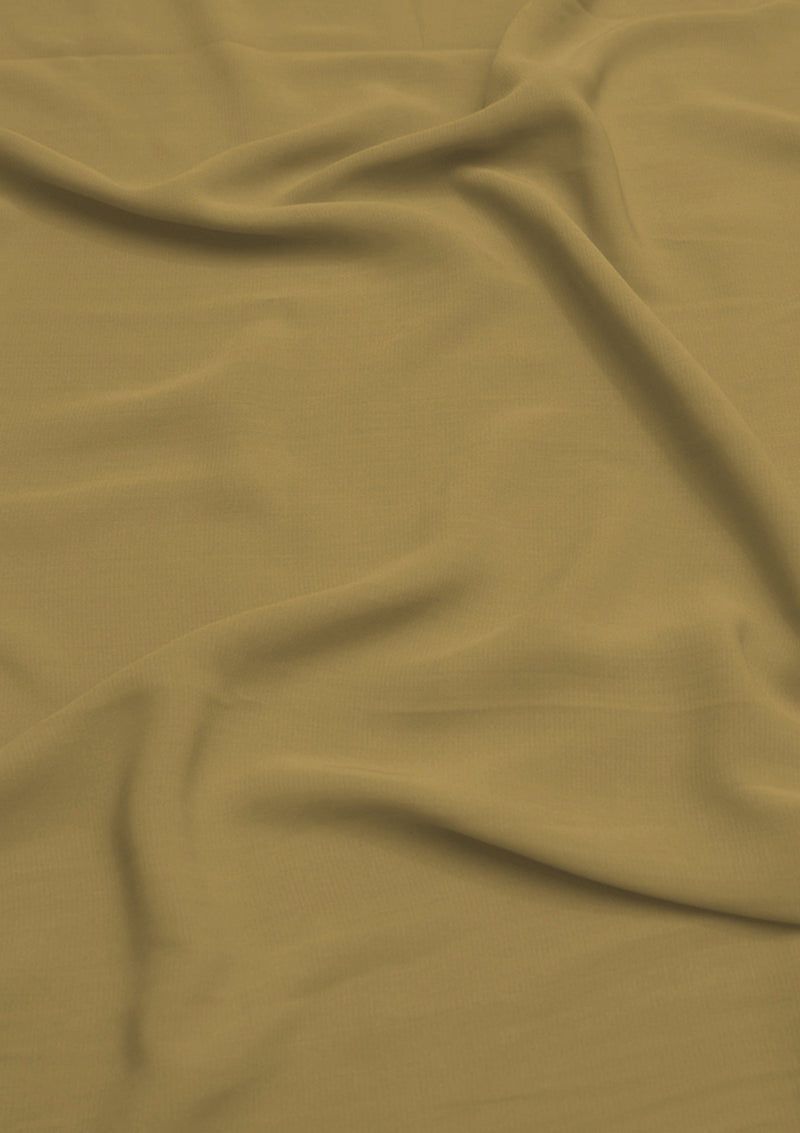 Gold Crepe Fabric Valenteeno Powder Touch Soft Feel 58" Wide for Dressmaking, Uniform & Abaya