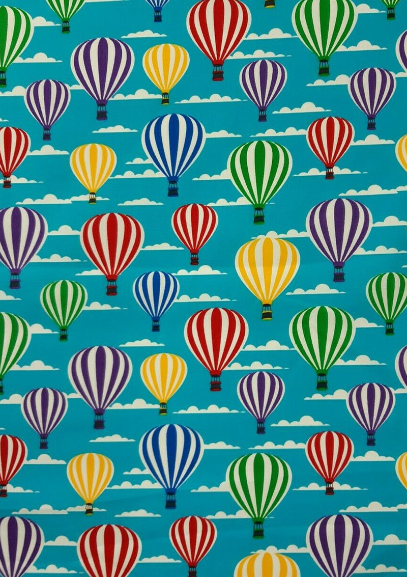 Hotair Balloon Novelty 100% 45"Craft Cotton Poplin Print D