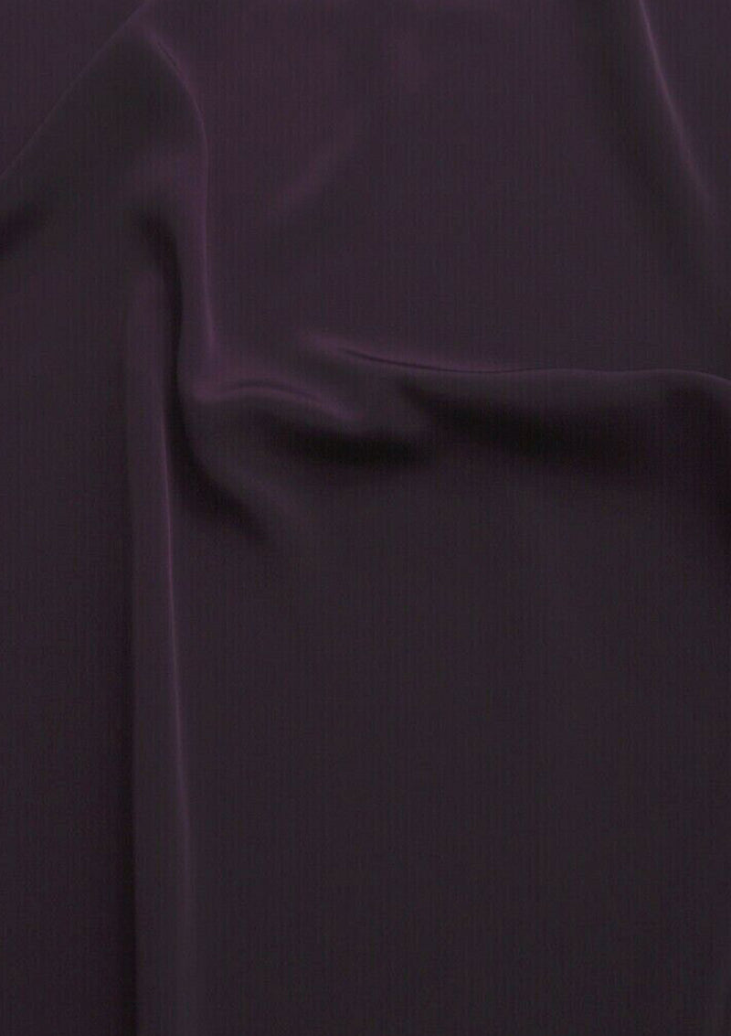 Crepe De Chine Dress Fabric Aubergine Silky Plain Dyed Oeko-tex 44/45" Wide Craft