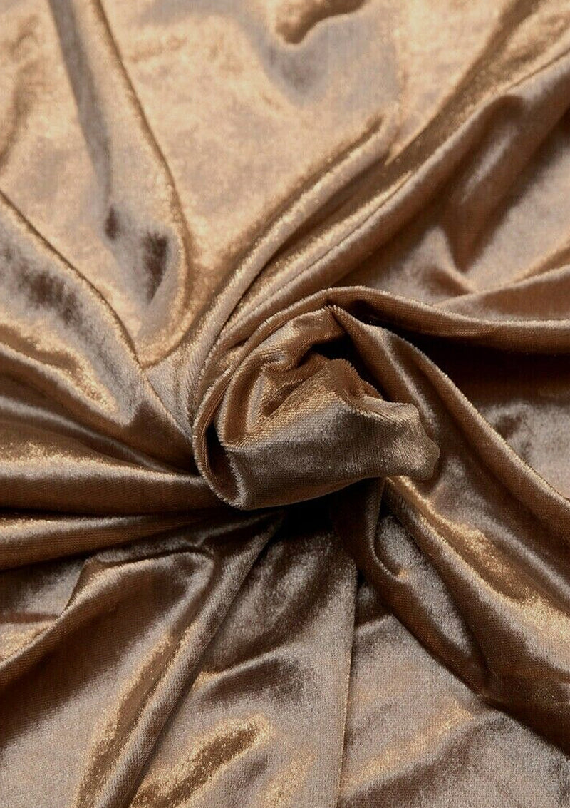 Premium Velvet Gloss Finish Fabric 1-Way Stretch 60" for Soft Furnishing & Dress