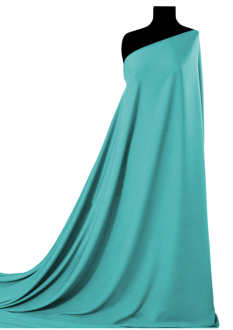 Koshibo Crepe Fabric Aqua 60" (150cms) Plain Dyed 100% Polyester Dress/Craft/Fashion
