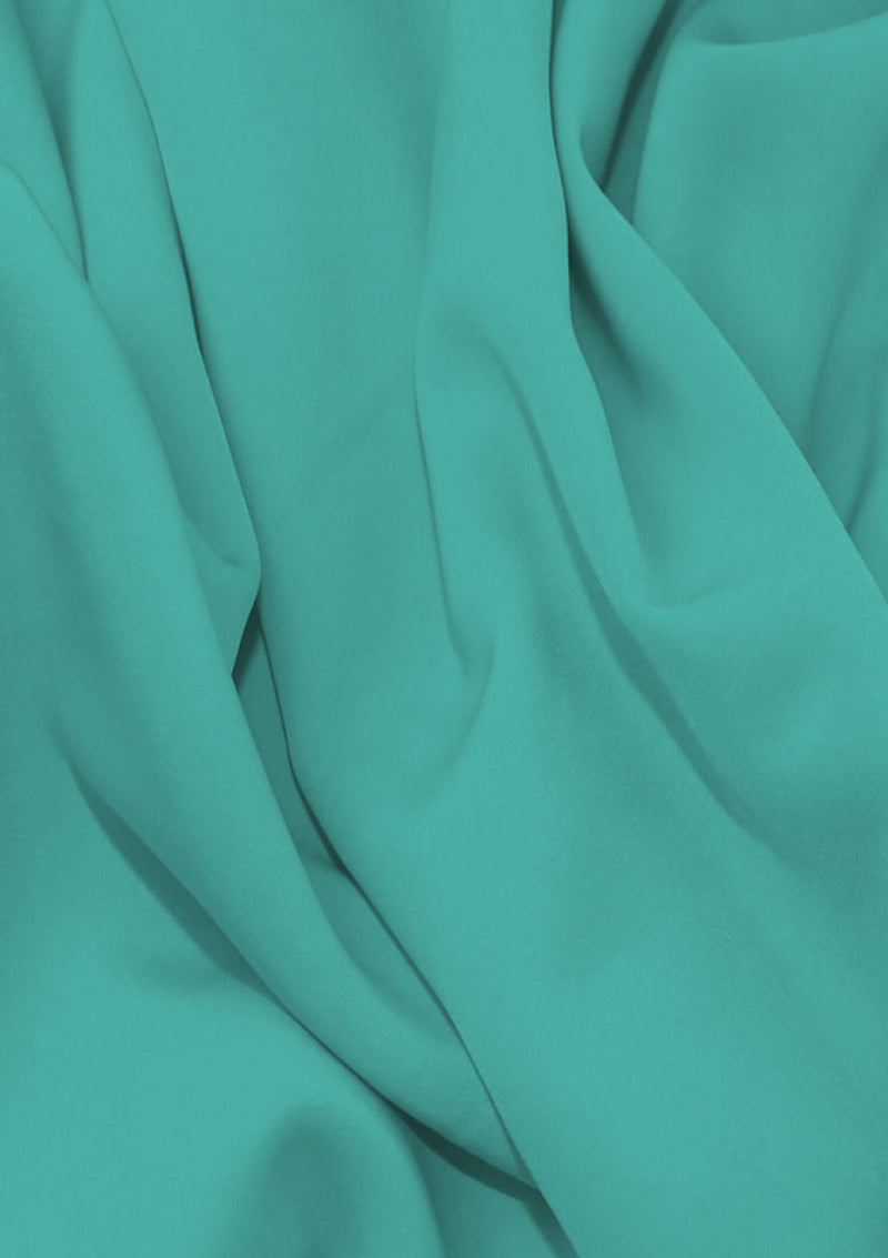 Aqua 60" (150cms) Sienna Crepe Plain Dyed Luxury Soft Feel Fabric Dress/craft/fashion