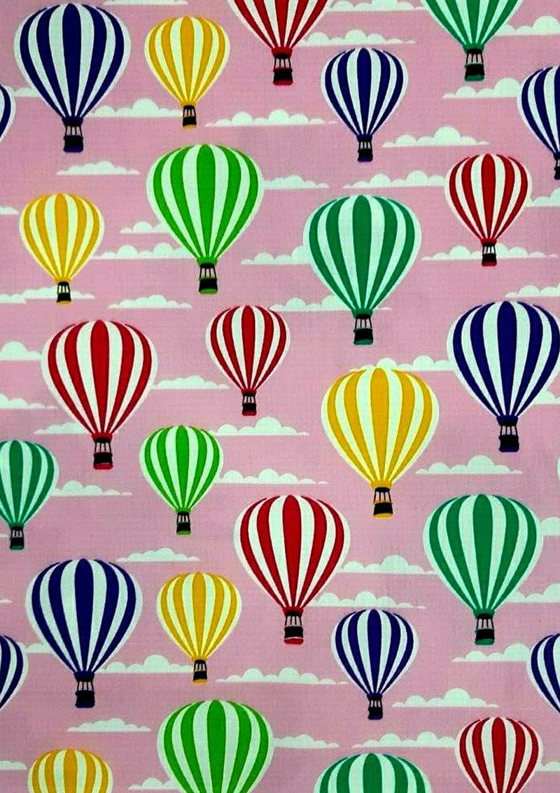 Hotair Balloon Novelty 100% 45"Craft Cotton Poplin Print D