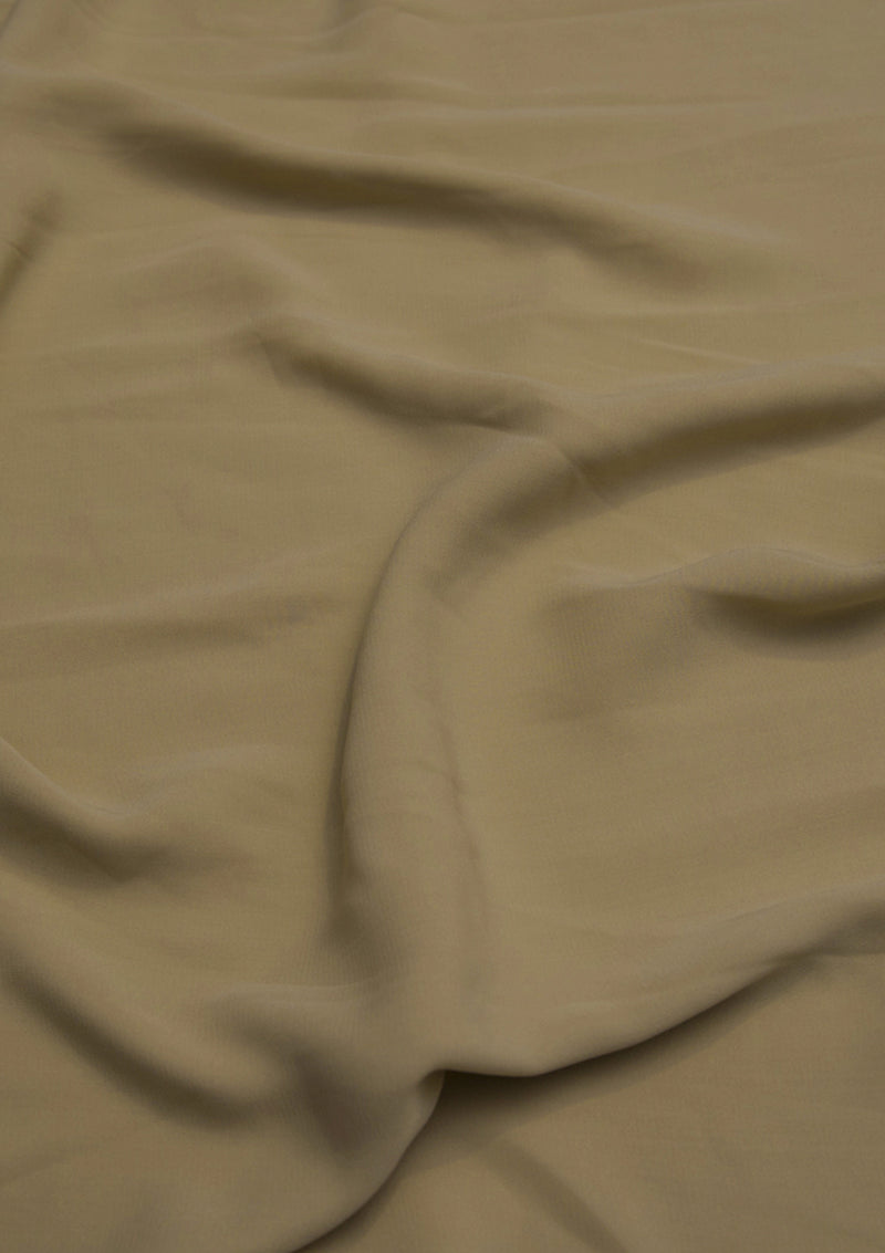 Beige Crepe Fabric Valenteeno Powder Touch Soft Feel 58" Wide for Dressmaking, Uniform & Abaya