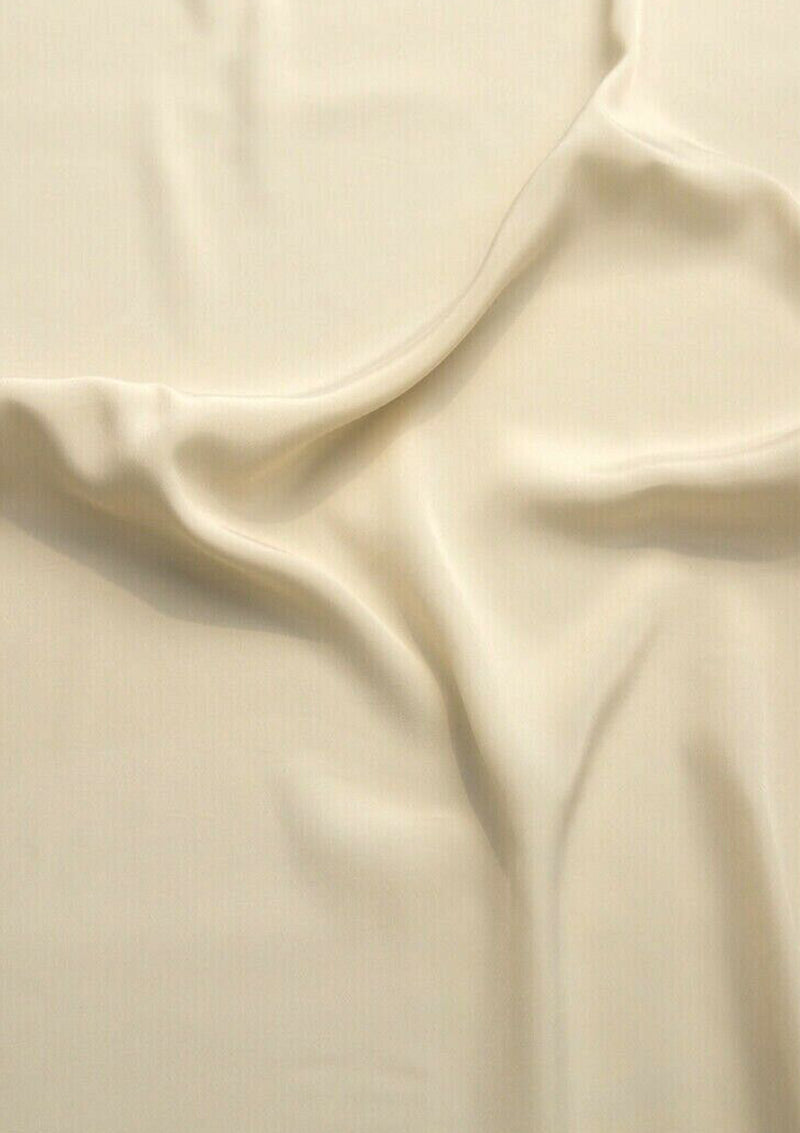 Crepe De Chine Dress Fabric Beige Silky Plain Dyed Oeko-tex 44/45" Wide Craft