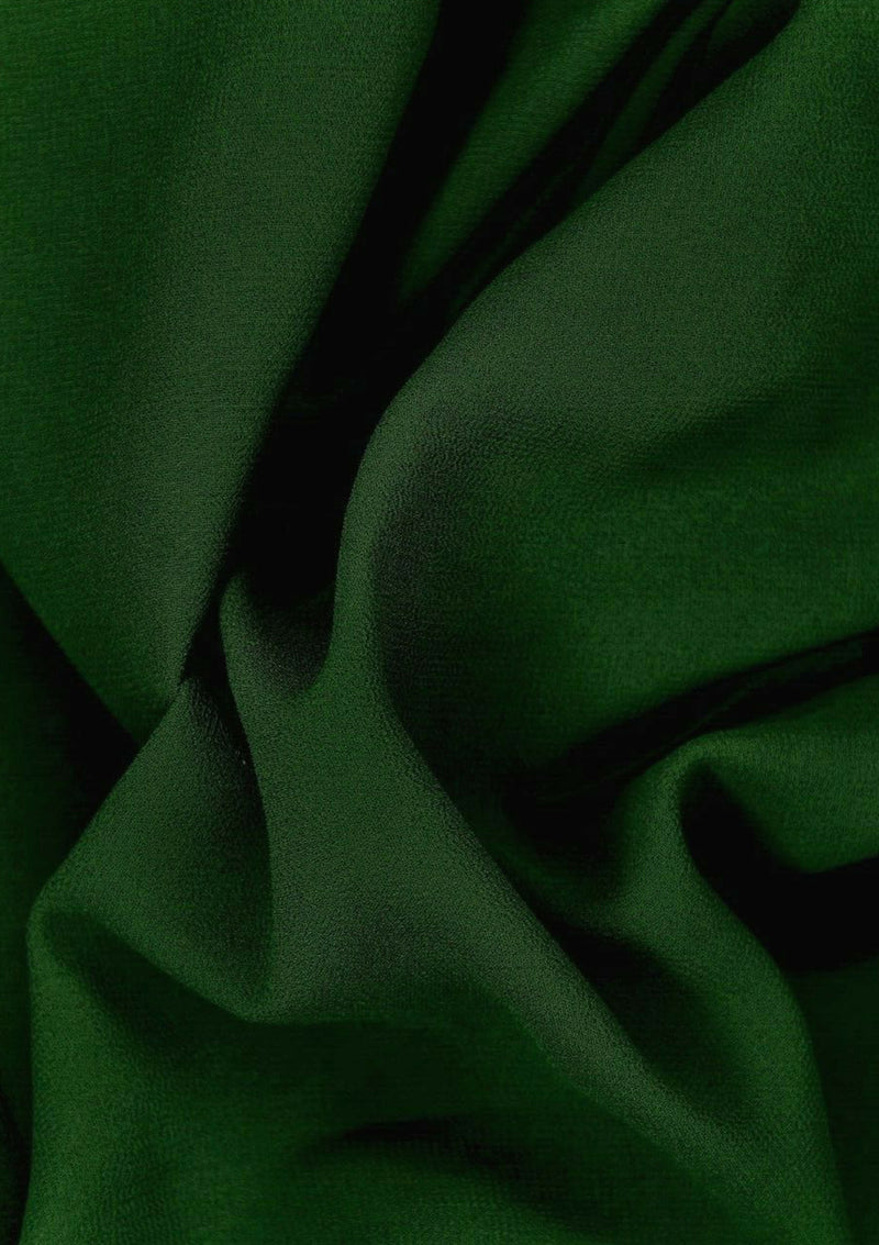 Bottle Green Georgette Chiffon Plain Crepe Dyed Fashion Fabric 60" Decoration, Craft & Dress