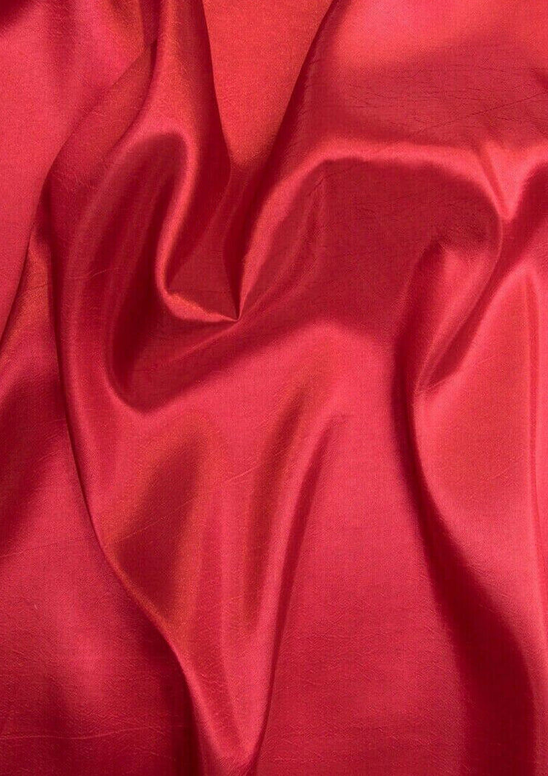Bright Red Premium Taffeta Fabric Plain/TwoTone Colours for Dresses,Furnishing & Craft 60"