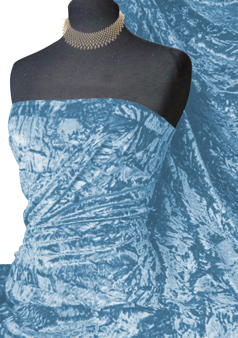 Premium Spun Ice Crush Effect Velvet 2 Way Spandex 60" Craft, Dress & Decoration