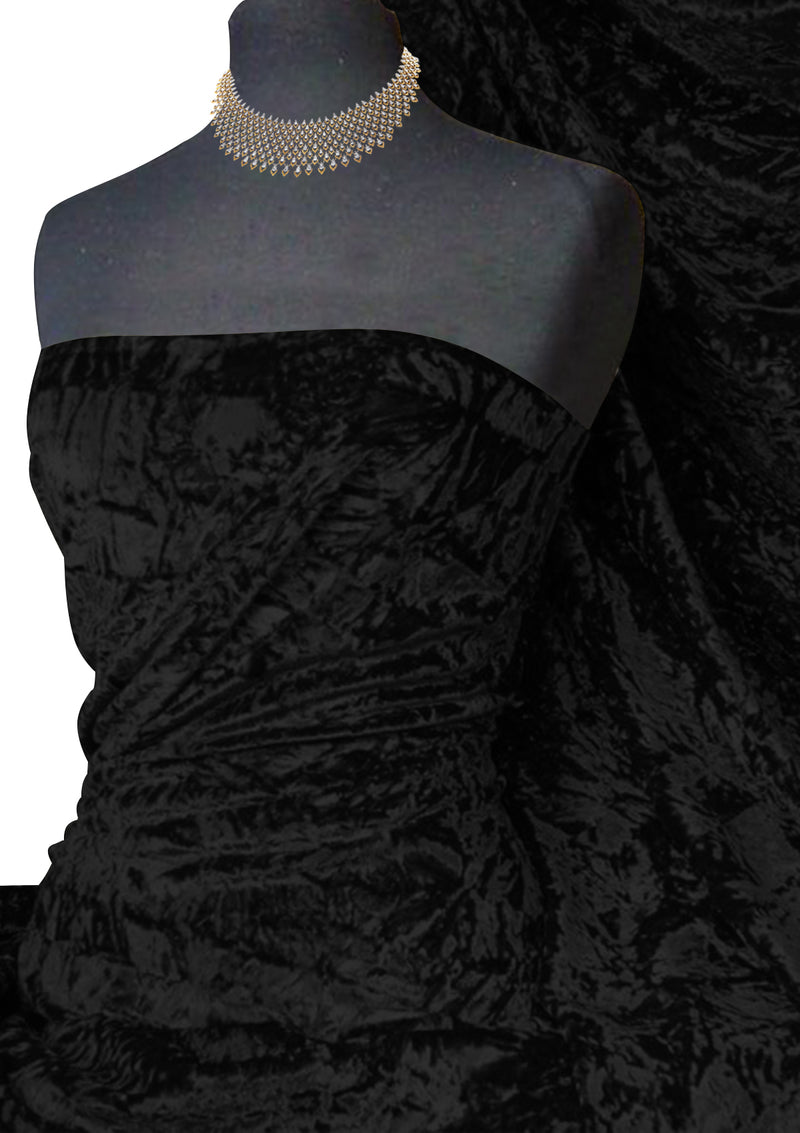 Premium Spun Ice Crush Effect Velvet 2 Way Spandex 60" Craft, Dress & Decoration 1