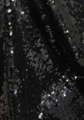Black Sequins 3mm Allover Embroidered Fabric on Tulle/Net Material for Decor, Sewing, Dress, Tablecloths & Craft | 52" - 132cms Usable Width | Sold by The Metre