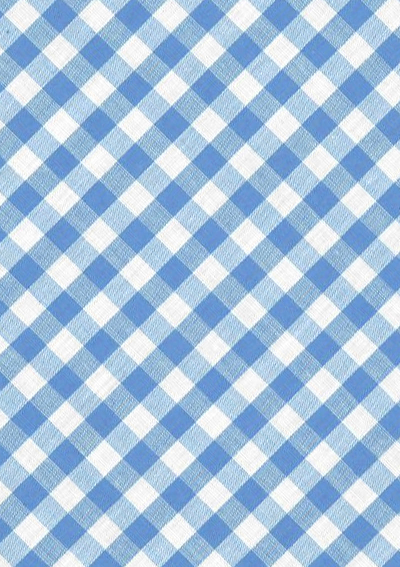 Large Check 1/4" Uniform Blue 45" Gingham Polycotton Fabric Check Material Dress Crafts Uniform