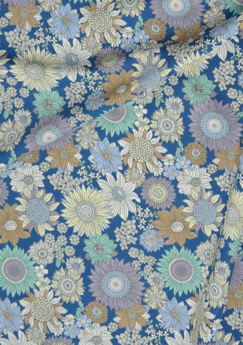 Floral Cotton Print Fabric Sunflower 45" Wide Poplin ROSE & HUBBLE Crafting D