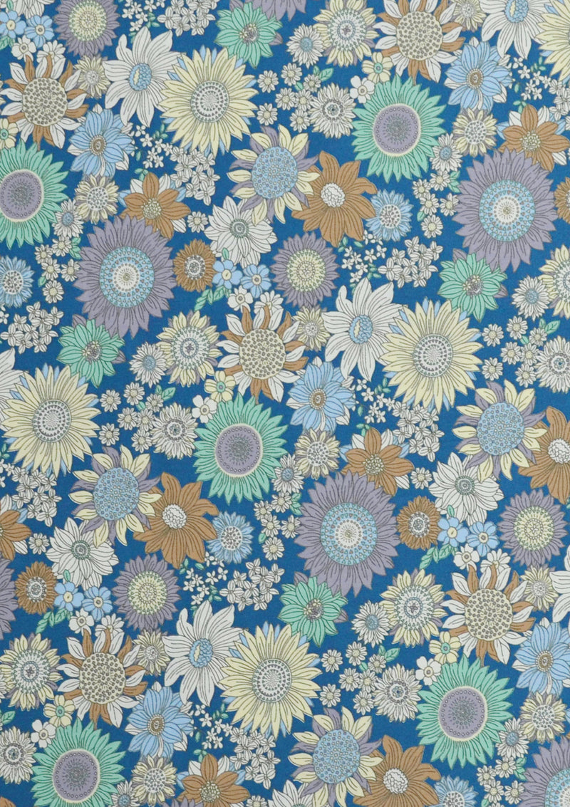 Floral Cotton Print Fabric Sunflower 45" Wide Poplin ROSE & HUBBLE Crafting D