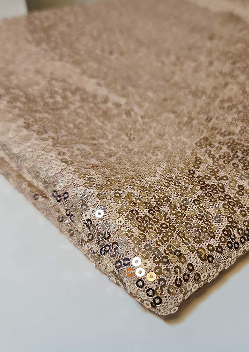 Sequins 3mm Allover Embroidered Fabric on Tulle/Net Material for Decor, Sewing, Dress, Tablecloths & Craft | 52" - 132cms Usable Width | Sold by The Metre