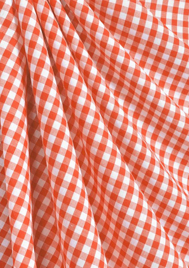 Large Check 1/4" Burnt Orange 45" Wide Gingham Polycotton Fabric Check Material Dress Crafts Uniform