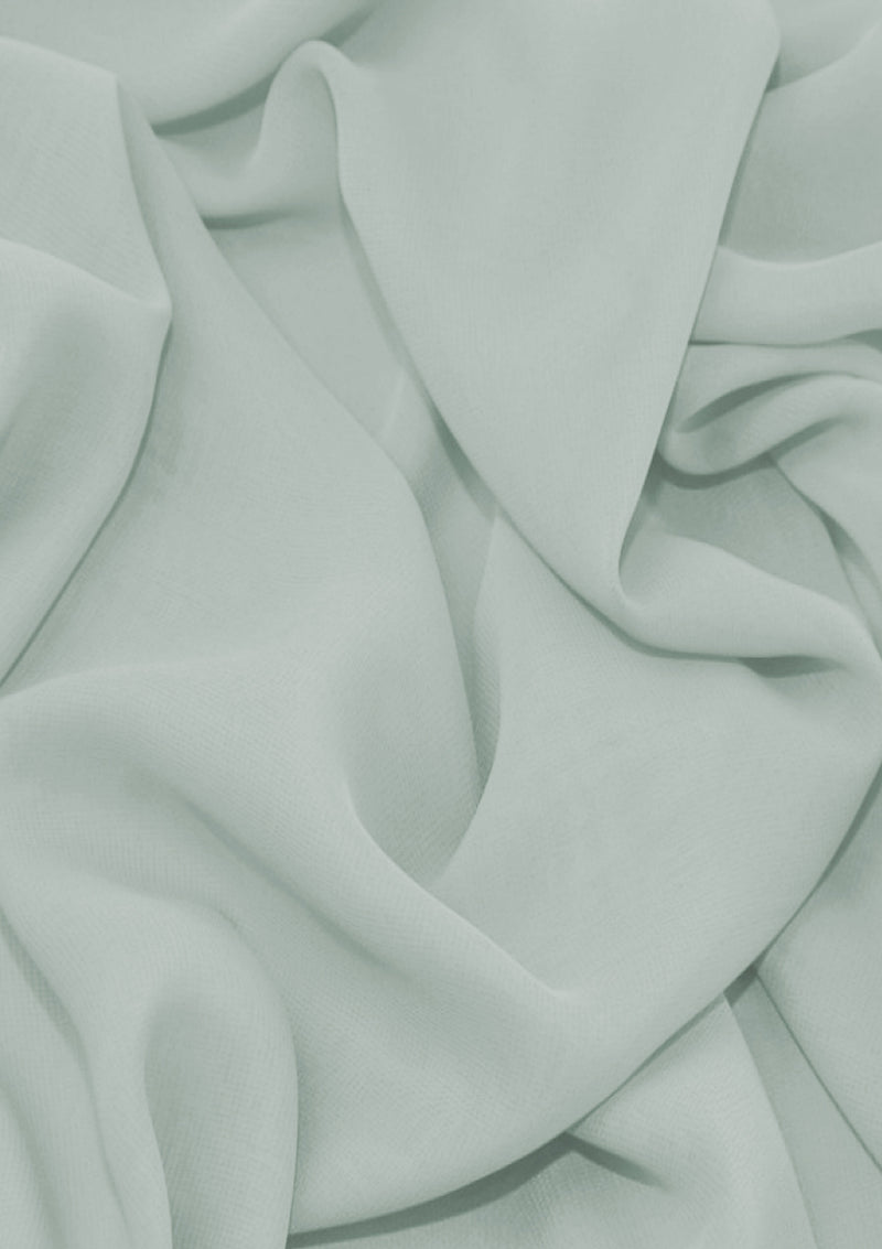 Premium Crepe Chiffon Fabric Silver Plain Dyed 44/45" Decoration,Craft & Dress