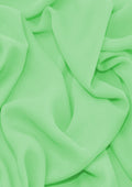 Premium Crepe Chiffon Fabric Bright Green Plain Dyed 44/45" Decoration,Craft & Dress