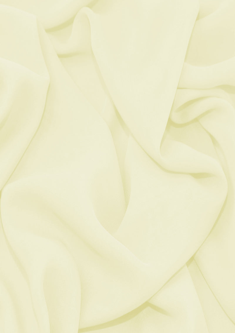 Premium Crepe Chiffon Fabric Light Cream Plain Dyed 44/45" Decoration,Craft & Dress