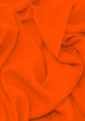 Premium Crepe Chiffon Fabric Orange Plain Dyed 44/45" Decoration,Craft & Dress