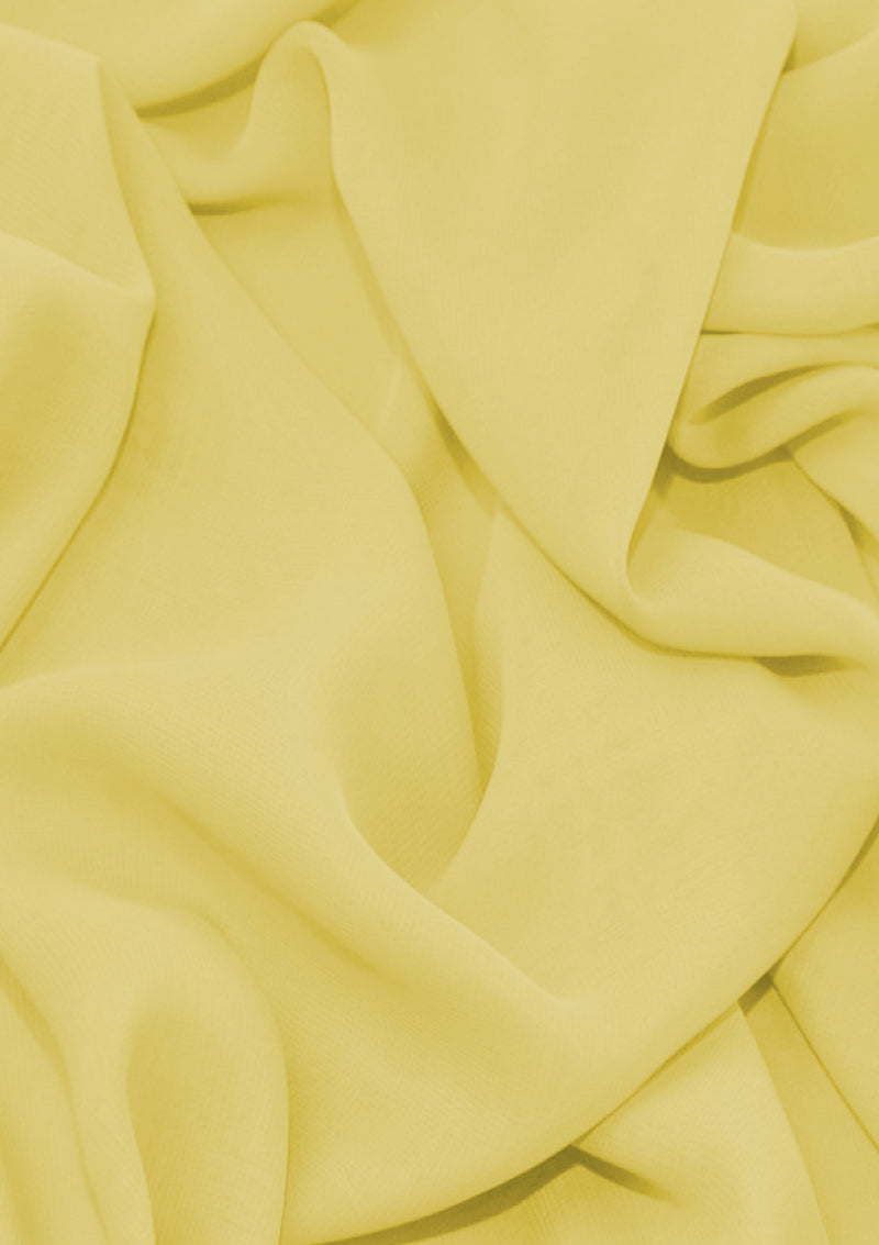 Premium Crepe Chiffon Fabric Heavy Cream Plain Dyed 44 45