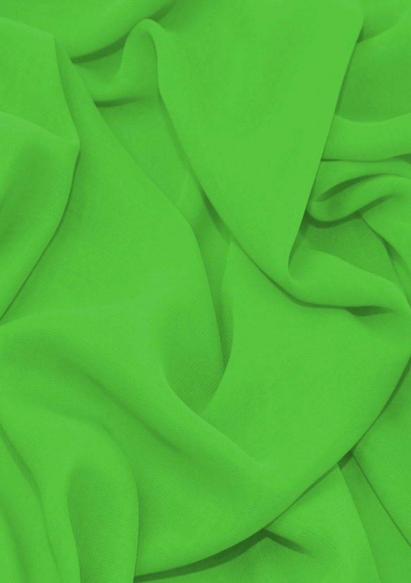 Lime green chiffon fabric cheap