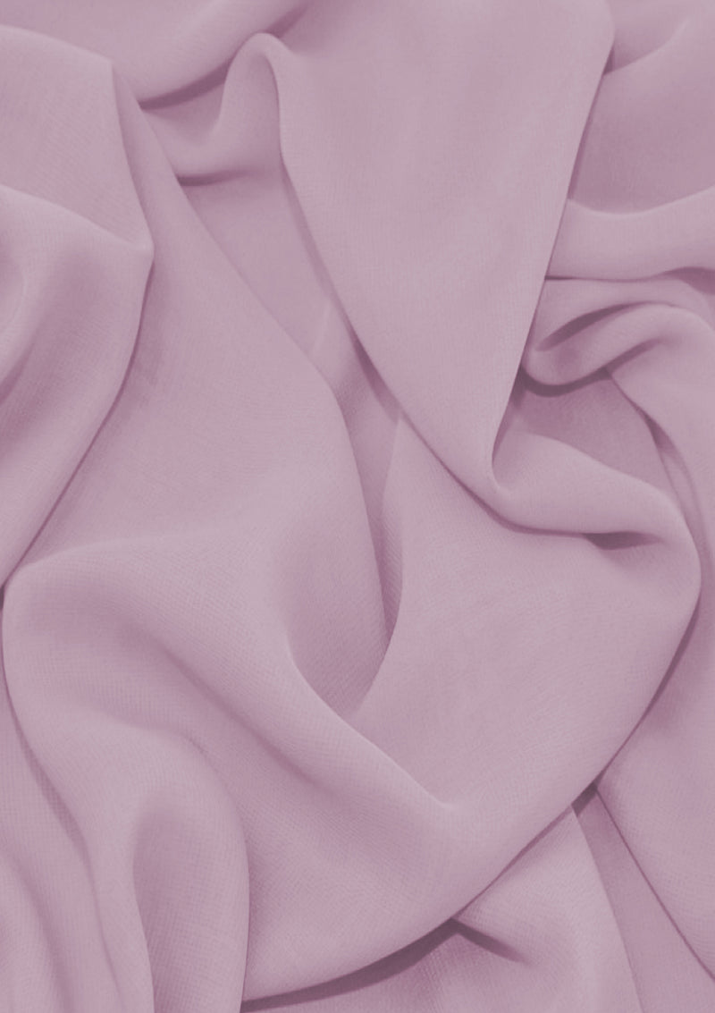 Premium Crepe Chiffon Fabric Dusky Pink Plain Dyed 44/45" Decoration,Craft & Dress