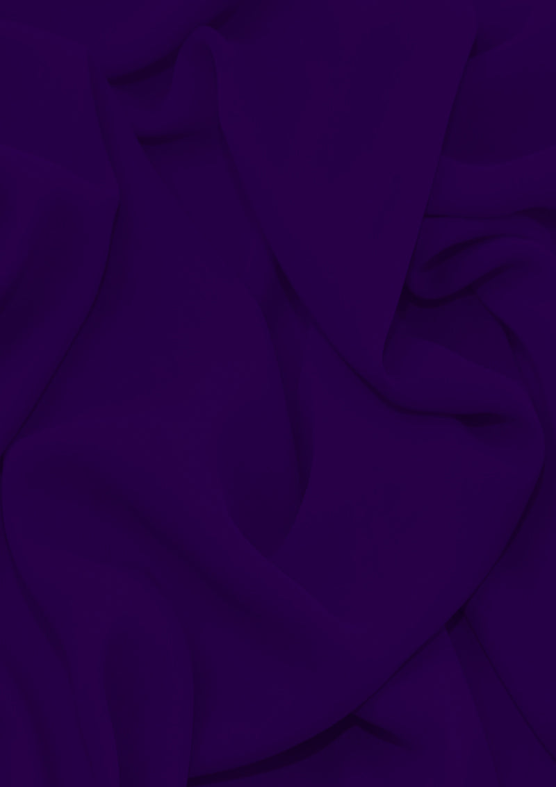 Premium Crepe Chiffon Fabric Purple Plain Dyed 44/45" Decoration,Craft & Dress