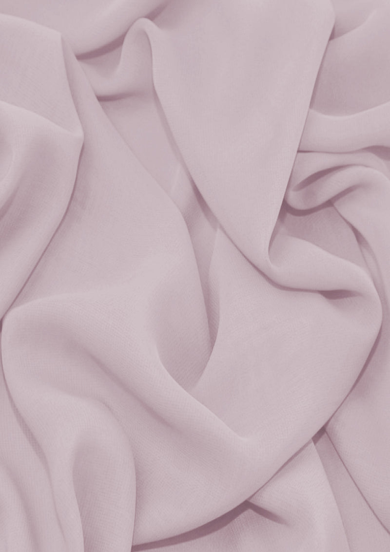 Premium Crepe Chiffon Fabric Mauve Plain Dyed 44/45" Decoration,Craft & Dress