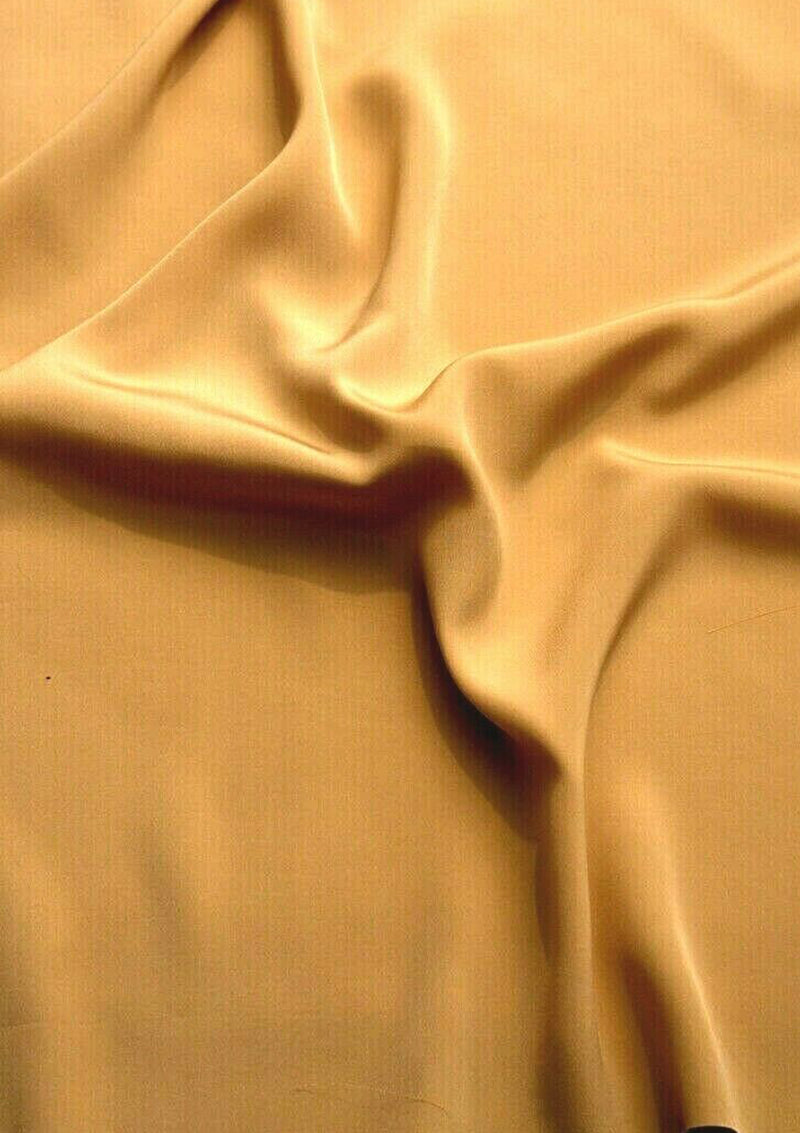 Crepe De Chine Dress Fabric Camel Silky Plain Dyed Oeko-tex 44/45" Wide Craft