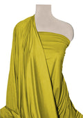 Mustard Green ITY Jersey Fabric Plain 60" Width Knit Spandex 4-Way Stretch Elastane Dressmaking