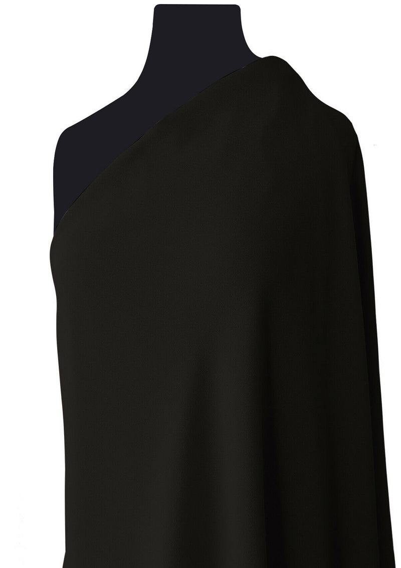 Chocolate Brown High Twist Crepe Fabric Plain 60" Textured 100% Polyester Dress/craft/fashion