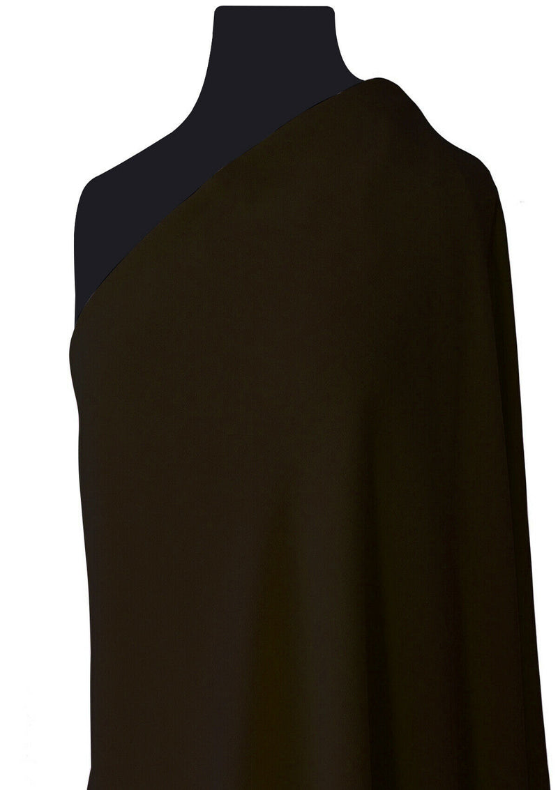 Coffee Brown High Twist Crepe Fabric Plain 60" Textured 100% Polyester Dress/craft/fashion