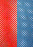 100% 45" Polycotton Blended Red Base + White Spots 5mm Print D