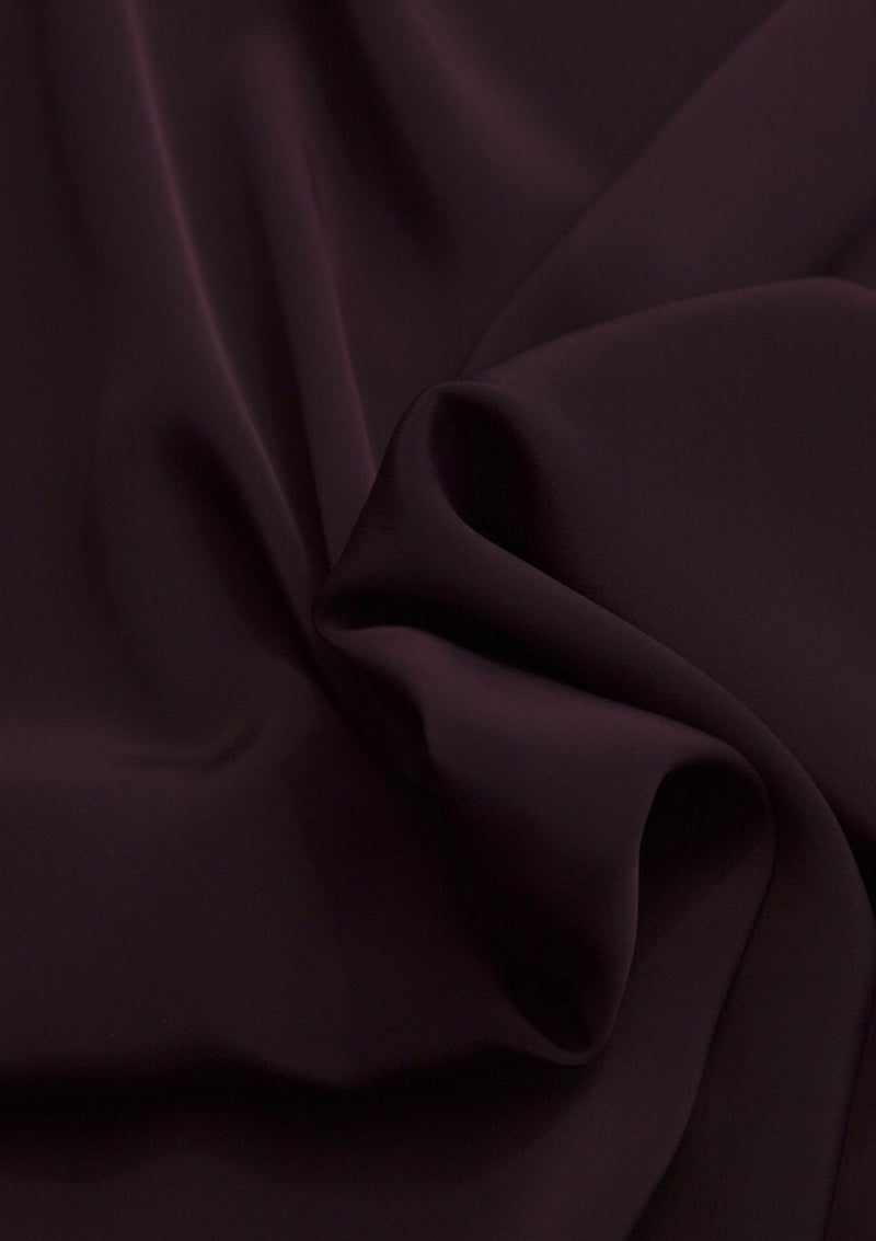 Crepe De Chine Dress Fabric Plum Silky Plain Dyed Oeko-tex 44/45" Wide Craft