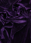 Cadbury Purple Premium Velvet Gloss Finish Fabric 1-Way Stretch 60" for Soft Furnishing & Dress