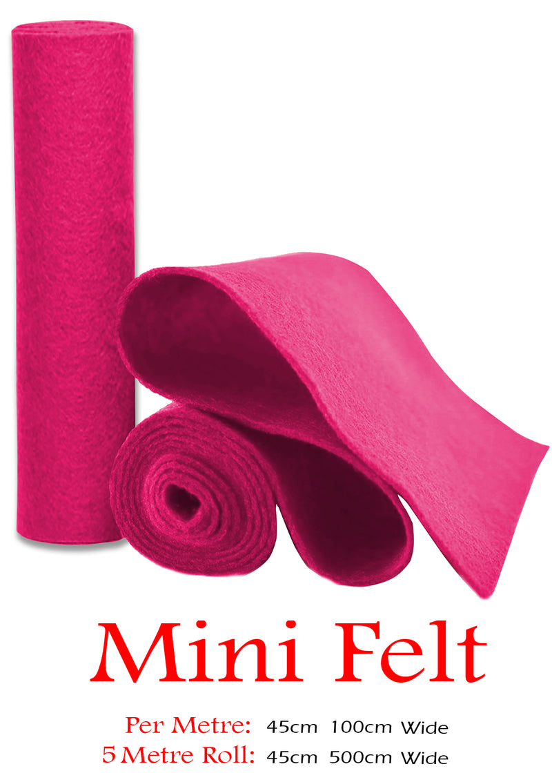 Cerise Felt Fabric Baize 100% Acrylic Material Arts Crafts Sewing Decoration 1mm Thickness | 100cm x 45cm Wide | Sold by The Metre & Roll