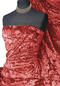 Coral Premium Spun Ice Crush Effect Velvet 2 Way Spandex 60" Craft, Dress & Decoration