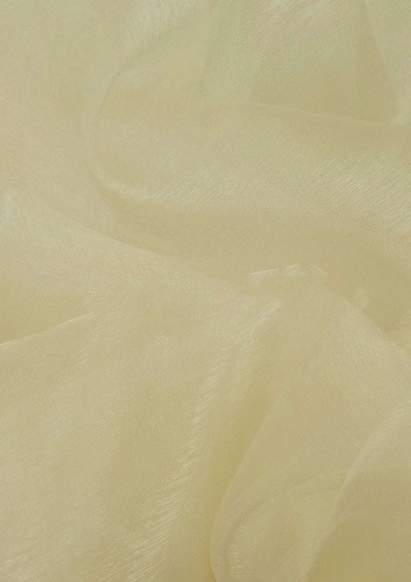 Cream Organza Fabric Voile Curtain 60" Width Plain Dyed 100% Nylon Decoration - Metre